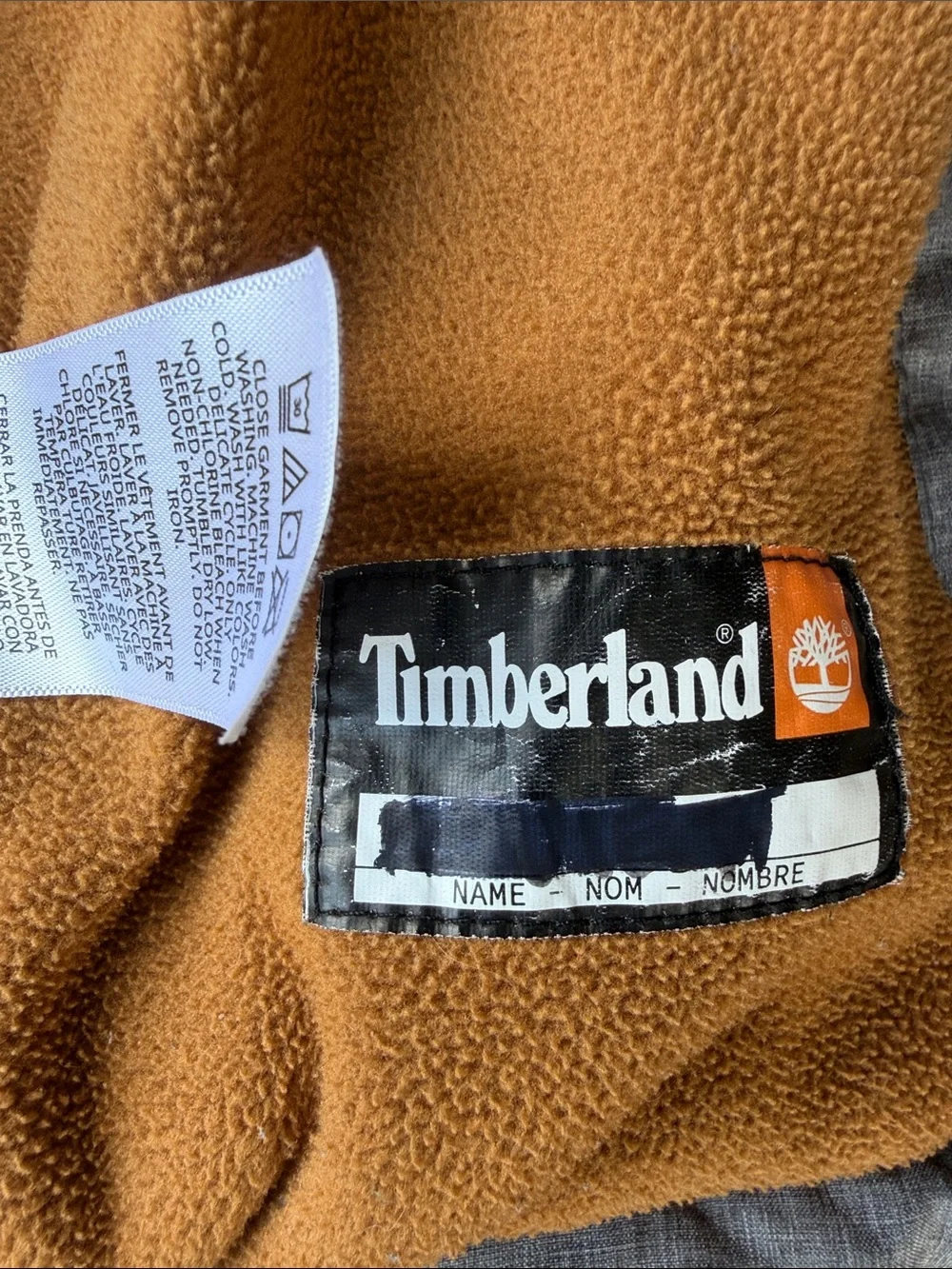 Timberland Jacket Boys Gray Puffer Hooded Fleece Lined Winter Coat Sz 6